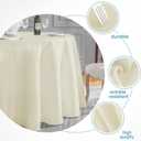VidaFete Tablecloth 10 Pack 132inch Round Table Cloth Polyester, Stain Wrinkle Resistant Polyester Dining Table Cover for Kitchen Dinning Party Wedding Round Tabletop Buffet Decoration(Ivory)