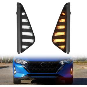 LED Day Running Light for Sentra 2024 2025 Amber Sequential Turn Signal DRL Fog Light