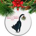 Meowy & Bright - Black Cat Lover Christmas Ornament 2025, Cat Mom Xmas Gift (C13)