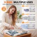 12 Pack Vacuum Storage Bags for Travel with Cordless Pump, Space Saver Bags for Clothes, Compression Packing Bags for Luggage, 12 Combo Size