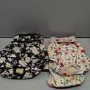 Washable Female Dog Diapers (4 Pack+1 Suspenders), Reusable Female Girl Doggy Doggie Puppy Wraps Panties Belly Band for Pet Heat Period Pooping Peeing Potty Training Incontinence Marking Flower, Large