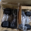 Fitvids Rubber Coated Hex Dumbbell Set Of 5Lb, 10LB, 15LB  Dumbells Hand Weight Set with Anti-Slip Grip for Home Gym