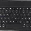 Dilwe Wireless French Keyboard, French European AZERTY Wireless Bluetooth Keyboard, 10inch Slim Portable Wireless Tablet Keyboard, Brushed Metal Texture for Phone Computer (Black) (Black)