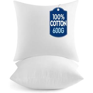 MIULEE 20x20 Pillow Inserts, Set of 2 100% Virgin Microfiber with Cotton Cover Throw Pillows for Couch Sofa and Bed