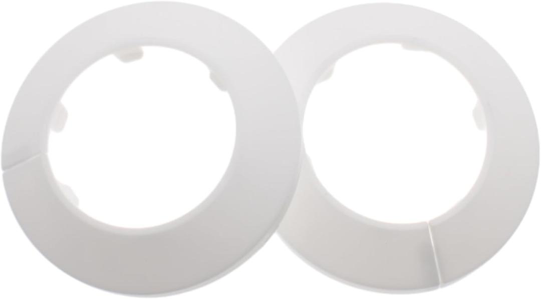 FDXGYH 2" Water Pipe Flange Cover 4 Pcs Snap Type Round Escutcheon Plate Cover for Water Pipe Faucet Collar Decoration [White] (2.0 INCH)