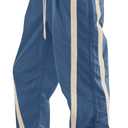 Fisoew Women's Baggy Wide Leg Pants Casual Drawstring Elastic Waisted Contrast Color Workout Y2K Track Pants S