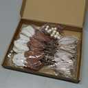 24 Pcs Christmas Ornaments 5.5'' Velvet Magnolia Flower for Christmas Tree 6.3'' Spheres Ball Pick Stem Artificial Magnolia Flower for Xmas Tree Decor (Beige,Brown,Dark Brown)