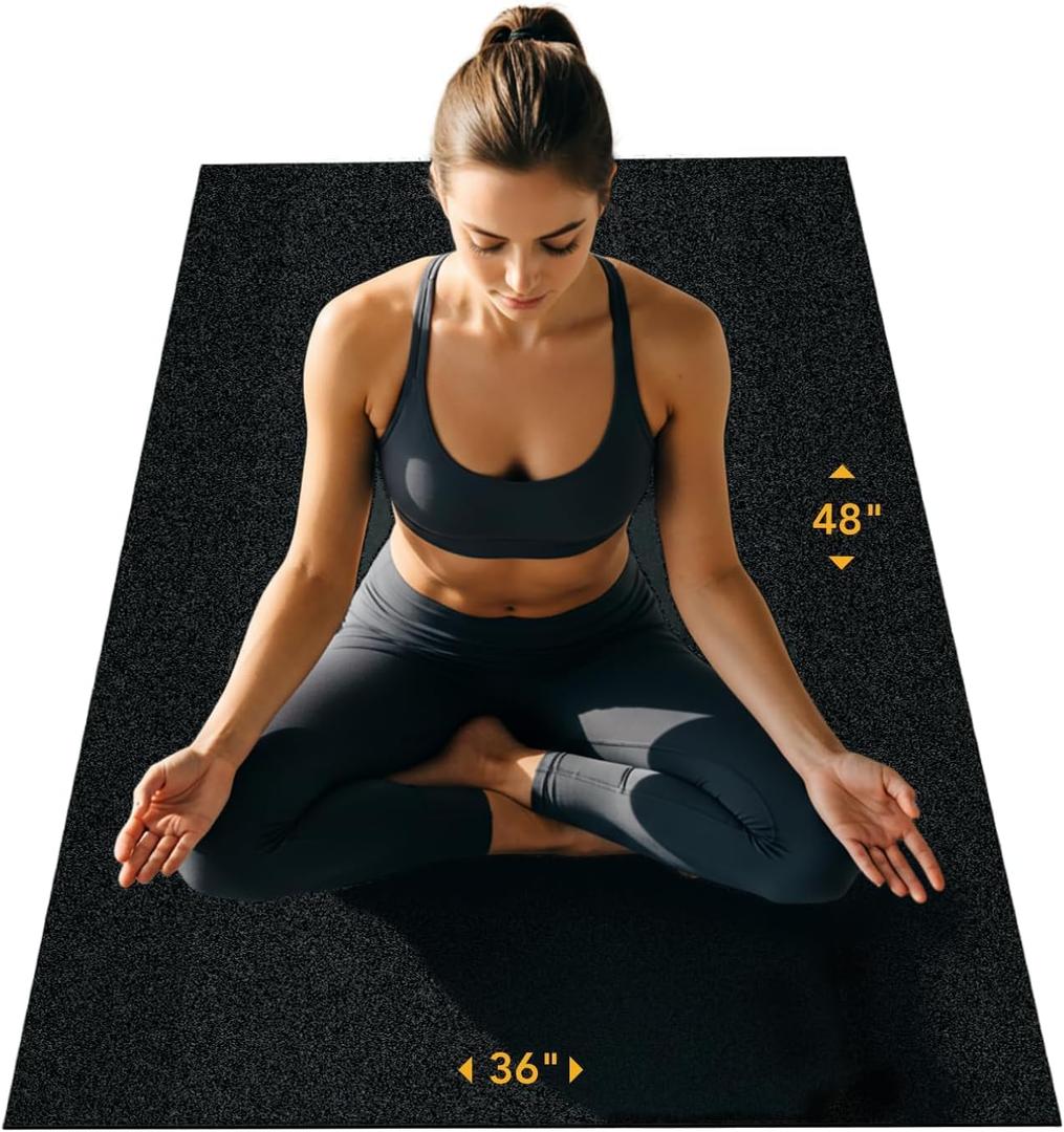 Rubber King Multi-Purpose Exercise Mat - 3' x 4' x 5mm - 100% Recycled Thick Rubber Mat for Home Gym Flooring, Non-Slip, Low-Odor Durable Workout Mat for Indoor/Outdoor, Shoe-Friendly - Black