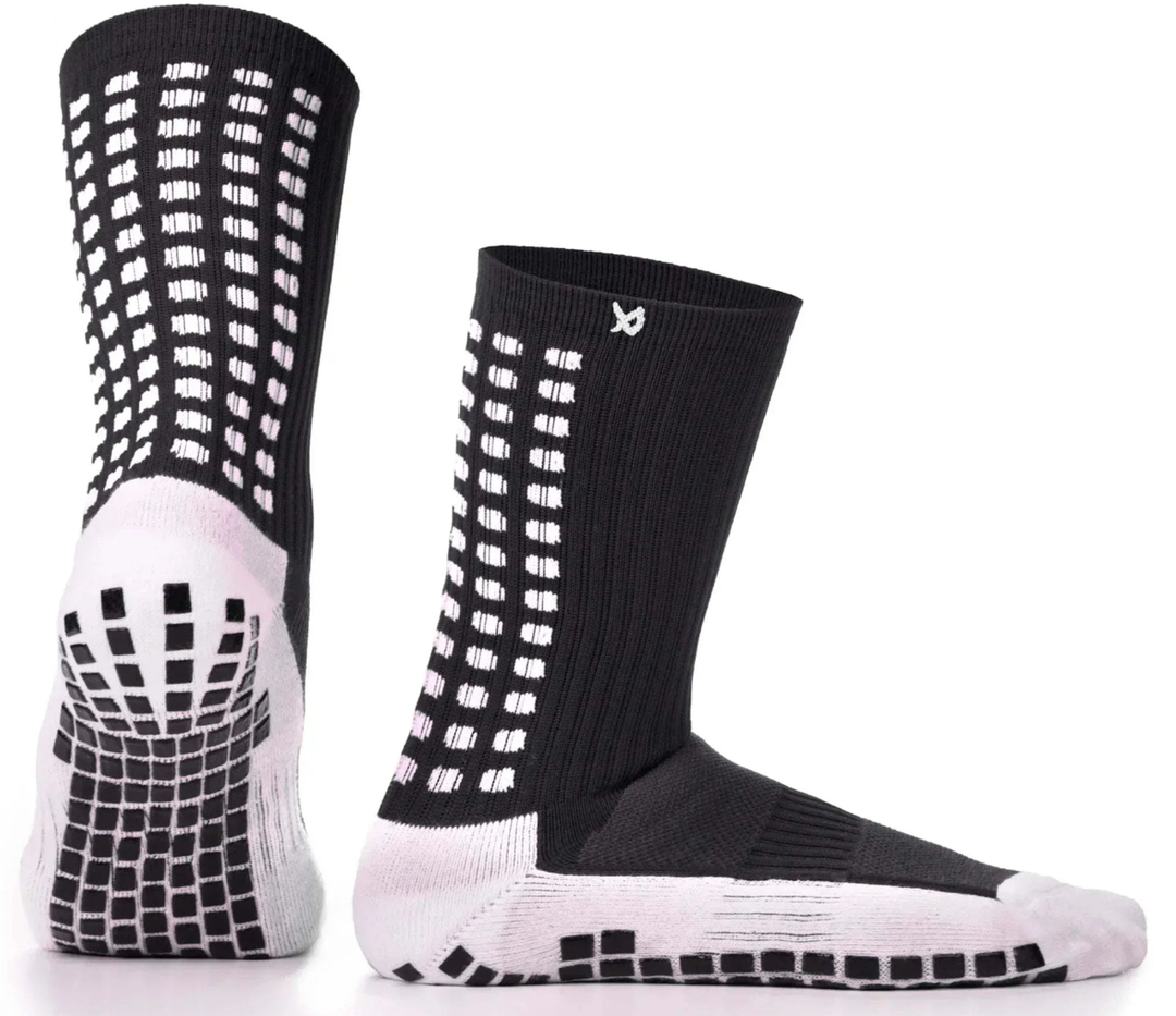 Lux Dual Grip Socks - Soccer Grip Socks for Men and Women. GripArray Performance & Comfort, Black 