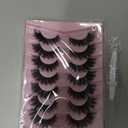 Faux Mink Lashes Fluffy Cat Eye Natural Look False Eyelashes Volume Wispy Fox Eye Crossed 17MM Thick Fake Lashes Look Like Eyelash Extensions Pestaas 7 Pairs Pack