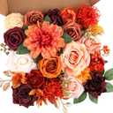 AGIRL Artificial Flowers Combo Silk Mix Terracotta Fake Flower with Stems for DIY Wedding Bouquets Centerpieces Arrangements Table Chair Decor Baby Shower Home Decor (Terracotta)