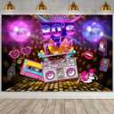 Sensfun 80's Party Backdrop Back to The 80s Retro Disco Ball Night Club Neon Birthday Photography Background Hip Hop Rock 1980s Party Decorations Let's Glow Crazy Photo Backdrops Studio Props 7x5ft