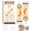 2 x Sock Stop Anti Slip Adhesive 100ml 2 Pack, Water Based Odorless Clear Sock Glue with Precision Tip, Quick Dry Washable Non Slip Grip Coating for Socks, Rugs, Bath Mats, Blankets and Household Fabrics
