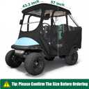 10L0L Golf Cart Enclosure for 4 Passengers Club Car Precedent - 57'' Roof Fit, Waterproof Transparent Driving Cover with Security Side Mirror Openings, Black - Fits 4 Seater