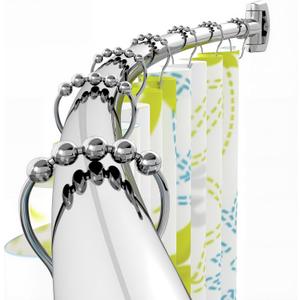 Curved Shower Curtain Rod, Rustproof, 42-72 Inches Adjustable, Premium Steel, Round Shower Curtain Rod for Bathroom, Bathtub, Stall, Need to Drill, Chrome