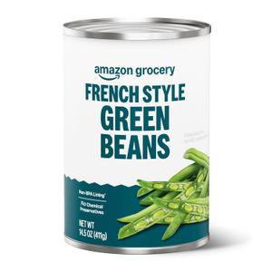 Amazon Grocery, French Style Green Beans, 14.5 Oz BBD: 02-11-28