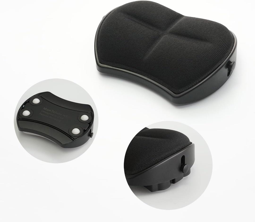 Ergonomic Mouse Wrist Rest - Adjustable Height with Rolling Base,Comfortable Computer Mouse Wrist Support,Resilience Support During Work, Pain Relief, Anti-Fatigue (Black)