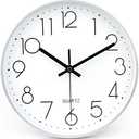 jomparis 10 Inch Silver Wall Clock Battery Operated Silent & Non-Ticking Wall Clock for Home Office Bathroom