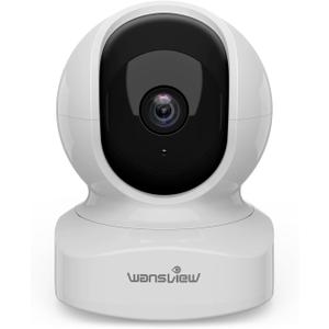 Home Security Camera, Baby Camera, 2K wansview WiFi Camera for Pet/Nanny, Motion Alerts, 2 Way Audio, Night Vision, Compatible with Alexa Echo Show, with TF Card Slot and Cloud (3MP, White)