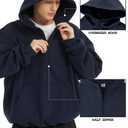 FAIABLE Hoodies for Men Oversized Half Zip Pullover Fleece Sweatshirts Heavyweight Sweater Hoodies Fall Winter Fashion Outfits Streetwear Clothes, Navy XL