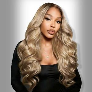 Ash Blonde Wig Human Hair 13x4 HD Lace Front Glueless Wigs for Women - Body Wave, Pre Plucked Hairline, Mini Knots, 250% Density