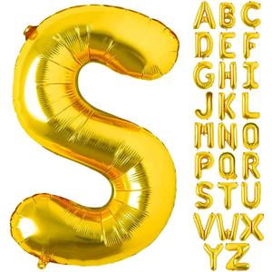 WELLIN Gold Balloons, 4 leterls , 3-S 1-U