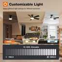 addlon Ceiling Fans with Lights, 42 Inch Low Profile Ceiling Fan with Light and Remote Control, Flush Mount, Reversible, 3CCT, Dimmable, Quiet, Black Small Ceiling Fan for Bedroom Indoor/Outdoor Use