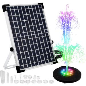 OCGIG Solar Water Fountain Pump Kit, Outdoor Solar Powered with LED Lights, Battery Backup 4400mAh, DIY for Birdbath, Pool, Pond, Garden Decor (15w) OCGIG Solar Water Fountain Pump Kit, Outdoor Solar Powered with LED Lights, Battery Backup 4400mAh, DIY for Birdbath, Pool, Pond, Garden Decor (15w)