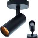 Spotlight 1 Pack 12W Spot Light Indoor 5CCT 2700K-6000K Selectable Dimmable LED Flush Mount Ceiling Spot Lights Directional Spotlights,Black,Adjustable Tilt Angle Accent Lighting