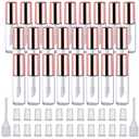 25 Pack Empty Lip Gloss Tubes Containers, Clear Mini Refillable Lip Balm Bottles with Rubber Inserts and Transfer Pipettes for Different Samples Travel Split Charging DIY Makeup (1.2 ML, Rose Gold) (0.04 Fl Oz (Pack of 25))