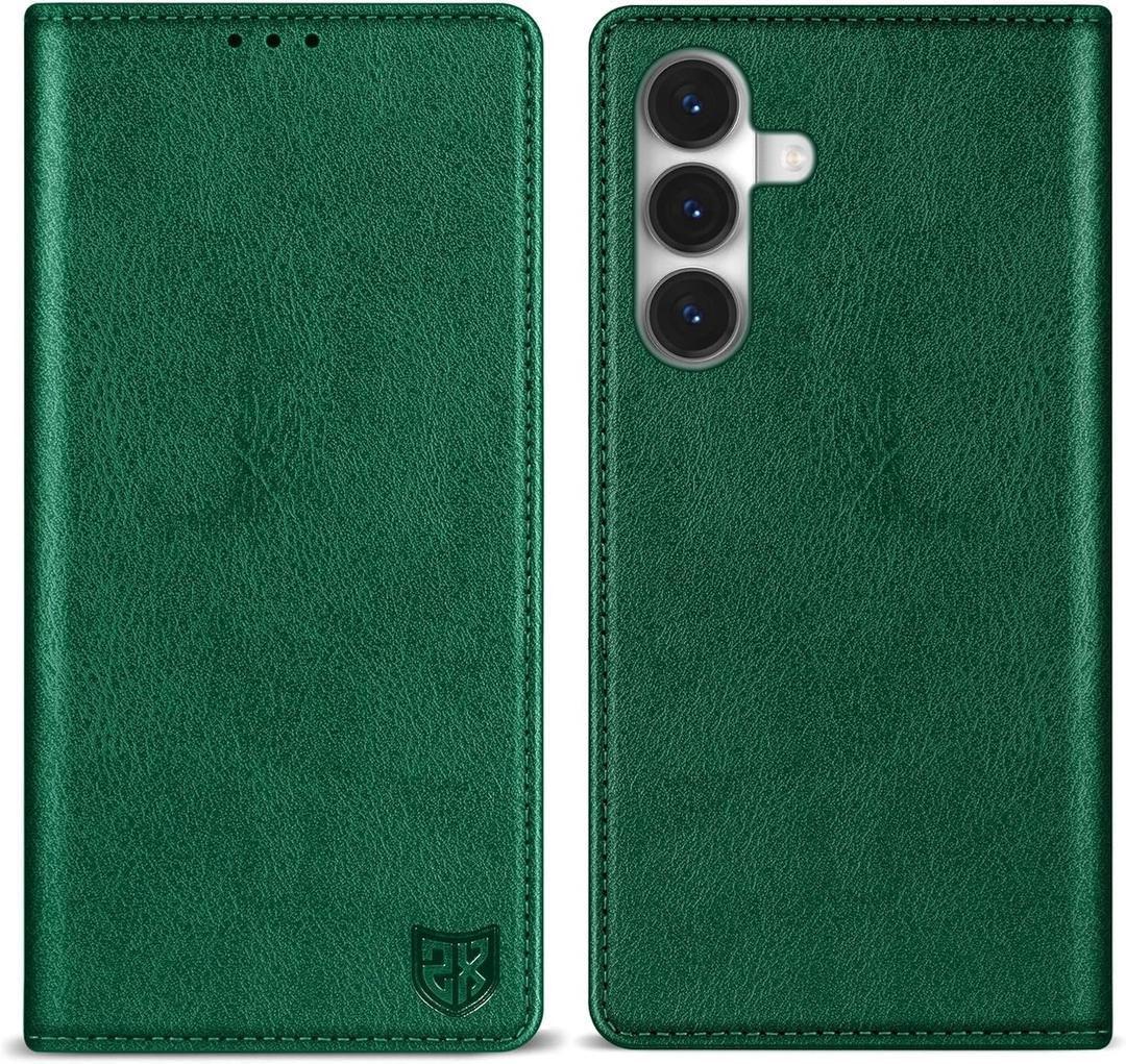 ZZXX for Samsung Galaxy S26 Wallet Case with [RFID Blocking] Card Slot Stand Strong Magnetic PU Leather Flip Fold Protective Phone Case for Samsung Galaxy S26 Case Wallet(Green-6.2 inch)