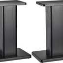 MECCANIXITY Wood Speaker Stands, 2 Pack 15.7 Inch (40cm) Universal Speaker Stand Hollowed Bases Enhanced Audio Listening for Home Theaters Cinema