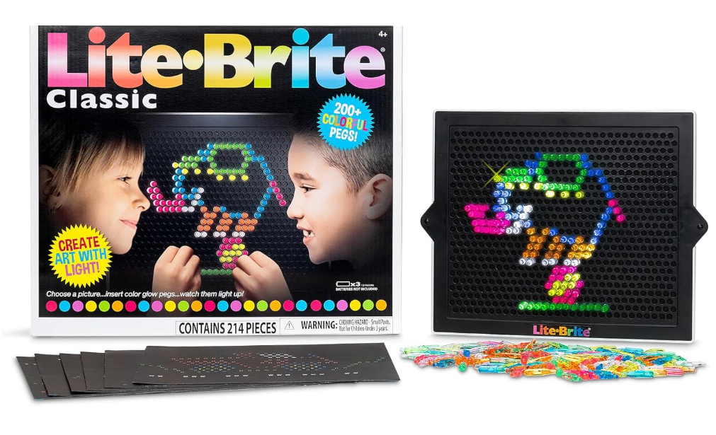 Lite Brite Classic, Favorite Retro Toy  Create Art with Light, STEM, Educational Learning, Holiday, Birthday, Gift, Boys, Kid, Toddler, Girls Age 4+