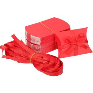 PATIKIL Small Gift Boxes, 50 Pcs 3.5x2.5x1 Inch Pillow Boxes Candy Thank You Treat for Wedding Party Favor Pen Birthday Gift Jewelry Greeting Card, Red