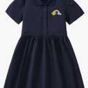 Toddler Girls' Cotton Casual Summer Dress Short Sleeve Summer Dress 6Y Black
