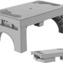 Folding Step Stool for Adults Kids, Heavy Duty Non-Slip Foldable Stepping Stool with 400-LBS Capacity, Safety Collapsible Foot Step Stool for Bathroom Bedroom Kitchen, Bed Steps for High Beds, Gray