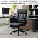 High Back Ergonomic Executive Office Chair with Flip-Up Armrest | Faux Leather, 360 Swivel, Height Adjustable, 90 Flip-Up Armrests Desk Chair, Black