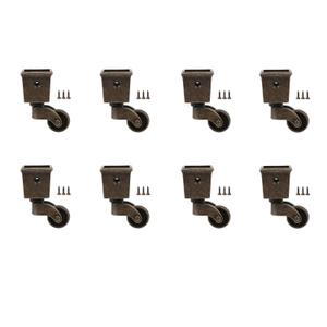 Vintage-Wheel-Caster-Cups Square Cup Swivel Wheel Casters for Furniture, Piano Stands, Tables, Cabinets, Bookshelves, Plant Stands 2.6 x 1.5 Inch (8PCS) by Emptty