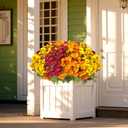 12 Bundles Artificial Daisies Flowers Outdoor Fake Plants Fake Foliage Greenery Faux Plants for Graves Hanging Outside Planter Window Box Wedding Decoration