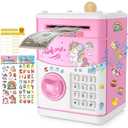 JUNEU Unicorn Piggy Bank for Kids, Gifts for 5 6 7 8 9 10 Year Old Girls, Kids Electronic Piggy Bank, Girls Birthday Gifts, Educational Toys for Girl Boys, Kid Money Saving Box, Mini ATM Coin Bank