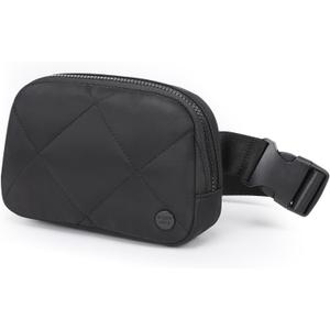 Fanny Packs for Women Water proof Belt Bag Quilted Bum Bags for Crossbody Fashion Waist Packs with Adjustable Strap for Traveling, Hiking, Running, Black