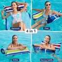 Jasonwell Inflatable Pool Hammock Float - 2 Pack Water Hammock Pool Floaties Multi-Purpose (Saddle Lounge Chair Drifter) 4 in 1 Lake Beach Floating Loungers Swimming Pool Floats Toys for Adults