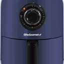 Elite Gourmet EAF1121BG Personal 1.1 Qt. Compact Space Saving Electric Hot Air Fryer Oil-Less Healthy Cooker, Timer & Temperature Controls, 1000W (Blue Gray)