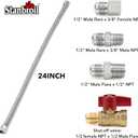 Stanbroil One Stop Gas Appliance Hook Up Kit - Brass Gas Ball Valve and Flexible Gas Connector with Fittings for Garage Heaters, Gas Stoves, Wall Mounted Heaters, Gas Fireplace and Gas Dryer