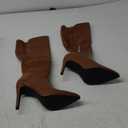 Rilista Womens Knee High Boots Sexy Pointed Toe Stiletto Heel Boot Leather Zipper Dress Shoes (8.5, Brown)