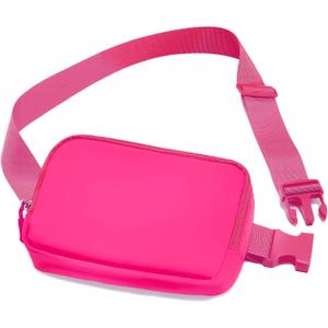 Amazerbst Belt Bag, Fanny Pack, Everywhere Belt Bag,40 Inch Adjustable Strap,for Women and Men,Waterproof (Rose Red)