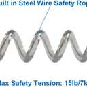 Lix&Rix Retractable Safety Coiled Lanyard with Aluminium Alloy Carabiner Clip, 3pcs Black