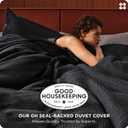 Bedsure Cotton Duvet Cover Set - 100% Cotton Waffle Weave Black Duvet Cover Oversized King Size, PureWoven Breathable Bedding Set for All Season, 3 Pieces, 120"x98"