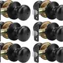 Goldenwarm Black Interior Door Knobs, Matte Black Bedroom Door Knob, Door Knobs Interior Bulk, Privacy Door Knob for Bedroom or Bathroom(6 Pack)