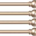 Kenney Chelsea Ball End Window Curtain Rod, Adjustable Curtain Rod for Windows 28 to 48 Inches, Extendable Curtain Rod Set, Soft Brass Gold Curtain Rod, Curtain Rods 4 Pack